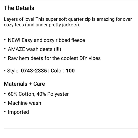 📍(SOLD) Aerie Ribbed Oversized Quarter Zip - Picture 10 of 10